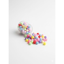 Renkli Yuvarlak Akrilik Delikli Boncuk 10MM 100 Adet B:109