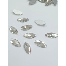 50'li Paket Parlak Kristal Akrilik Boncuk (7X15 Mm, 2 Delikli) B:103