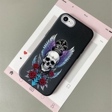 HONTINGA iPhone Se 2022 ile Uyumlu Kılıfı Deri Dokusu Anti Düşme Yumuşak Silikon Telefon Kılıfı Sanatsal Desen K7-3081