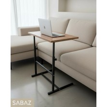 Sabaz Home Yükseklik Ayarlı Laptop Sehpası - C Sehpa - Koltuk Sehpası - Çam