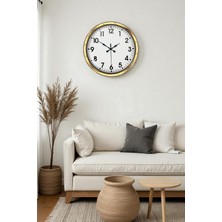 Güvenli Sepet  White Gold Classic 40 cm Metal Duvar Saati
