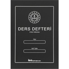 Gülpaş 8 Ders Yoklamasız Ders Defteri Siyah Plastik Kapaklı