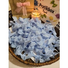 Pratikbox Keten Orta Fiyonk / 1,5 Cm'lik / Hediyelik / Süsleme / Mavi Renk / 50 Adet