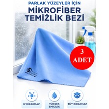 Dp Home Jumbo Boy Lakost Mikrofiber Cam Bezi, Ayna Bezi, Parlak Yüzey Bezi - Mavi 50x70cm 3lü Paket