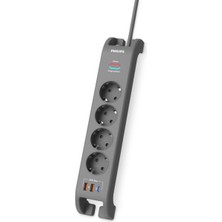 Özbience 4 Soket Akım Korumalı Priz, Usb-C Pd 20W Hızlı Şarj, 2400J, 2m Kablo