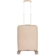 Pierre Cardin Kabin Boy Vizon Valiz - Polipropilen Dayanıklı Tekerlekli Unisex Seyahat Valizi 04PC7020-03-VİZON