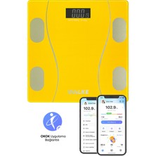 Özbience Dijital Kilo ve Kas Ölçer, 30X30CM, Sarı, Sağlıklı Vücut Takibi