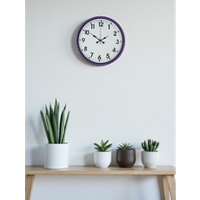 Güvenli Sepet  36 cm Mor Dekoratif Duvar Saati