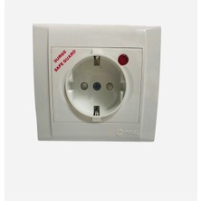 Özbience Şok Akım Korumalı Beyaz Topraklı Priz, Sıva Altı, 16A, Termal Sigortalı