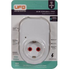 Özbience Beyaz Akım Koruma Prizi, 3000W, Termal ve Şok Koruma, Topraklı, 1. Sınıf