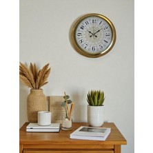 Güvenli Sepet  Gold Zarif 40 cm Metal Duvar Saati