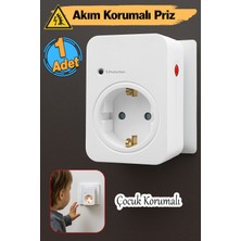 Özbience Akım ve Şok Koruma Tekli Priz, Düğmeli, Çocuk Güvenliği, 720 Joule, IP20
