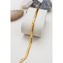 Latif Kuyumcu 22 Ayar Bilezik Balık Sırtı 5mm Yassı Bileklik LKBLK1235