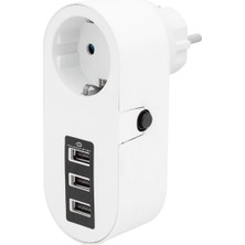 Özbience 3'lü Tekli Termal Akım Korumalı Priz, 10A, 2500W