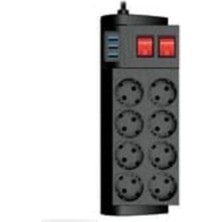 Özbience 8’li Akım Korumalı Priz, 3 Usb, 4000W, 16A, Anahtar Kontrollü