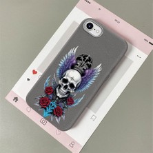 HONTINGA iPhone Se 2022 ile Uyumlu Kılıfı Deri Dokusu Anti Düşme Yumuşak Silikon Telefon Kılıfı Sanatsal Desen K7-3081