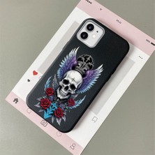 HONTINGA iPhone 12 ile Uyumlu Kılıfı Deri Dokusu Anti Düşme Yumuşak Silikon Telefon Kılıfı Sanatsal Desen K7-3081