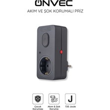 Özbience Güçlü Anahtarlı Akım ve Şok Koruma Prizi, Antrasit Gri, 720 Joule