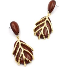 Royaleks Yaprak Küpe - Kahverengi