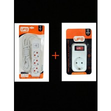 Özbience Güçlü ve Güvenli Akım Korumalı Priz Seti, Çoklu Çıkış, Beyaz Renk