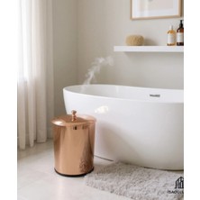 İsaoğlu Yapı Bronz Çöp Kovası Banyo Mutfak Uyumlu Bakır Kova Klasik Vintage Model Metal