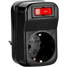 Özbience Siyah Ufo Tekli Anahtarlı Akım Koruma Prizi Güvenli Çalışma