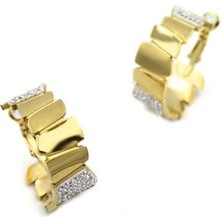 Royaleks Taşlı Halka Küpe - Altın