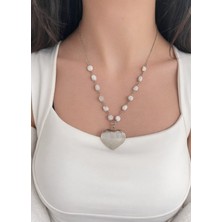 Fiorentaş El Yapımı Amorf Ay Taşı & Selenit Doğal Taş Kolye – Huzur ve Işık