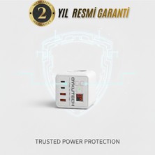 Özbience Güçlü Akım Korumalı Çoklu Priz, 3 Ac, 2 USB ve 2 Type-C Çıkış