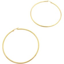 Royaleks Çelik Halka Küpe -7 cm - Altın