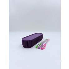 Mor Kaydırmalı Kapaklı Kalem Kutusu