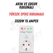 Özbience Yüksek Gerilim Çocuk Güvenlikli Tekli Priz 3520W 15A Aşırı Akım Koruması