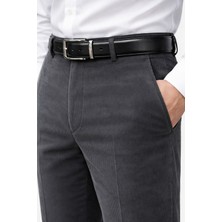 Varetta Erkek Füme Kadife Pantolon Fitilli Klasik Kesim Cepli