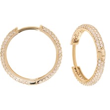 Hakan Mücevherat Spor Taşlı 14 Ayar Altın Halka Küpe 2 cm