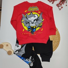 Moda Rüyası Batman Snoopy Kırmızı Erkek Çocuk Alt Üst Takım – 3-8 Yaş
