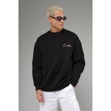 AURA 7 Collection Erkek Giyim Creation Yazı Nakışlı Sweatshirt