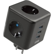 Özbience Termal Akım Korumalı 3'lü Duvar Prizi, USB ve Type-C Destekli