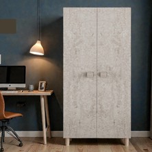 Flances Koncerto Ayaklı Tasarım 2 Kapaklı Mdf Gardırop