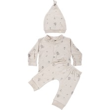 by BebekOdam Unisex Bej Koala Desenli Organik Üçlü Pijama Takımı - 1016451