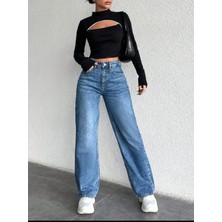 Pass&pass 2020 Wide Leg Likrasız Kot Denim Pantolon