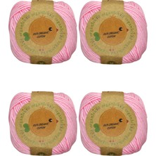 Organickid Organik Pamuk El Örgü İpi Pembe - Orchid Pink 4'lü Paket