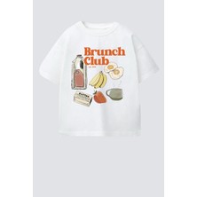 Monila Unisex Çocuk Baskılı Pamuklu Bisiklet Yaka T-Shirt