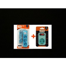 Özbience Mavi Set Akım Korumalı Priz, 1.5 Mt, Tekli, Güç Koruma, Şık ve Güvenli