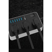 Özbience 6 Port USB Akım Korumalı Çoklu Priz, Güçlü ve Güvenli Kullanım