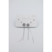 Royaleks Çoklu Set Küpe - Gümüş