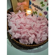 Pratikbox Keten Büyük Boy Fiyonk / 2,5 Cm'lik / Hediyelik / Süsleme / Pembe Renk / 50 Adet