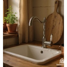 İsaoğlu Yapı Mat Krom Rustik Batarya El Izi Bırakmaz Mat Inox Fırçalanmış Gri Vintage Armatür