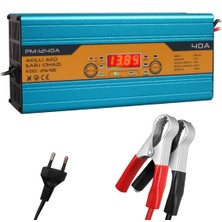 Techmore 12V-40A Akü Şarj Cihazı Jel Kuru Asitli Akülere Uygun (Lithium-Ion Pil ve Akülere Uygun Değildir)
