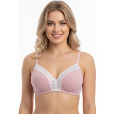 Bonbon Kadın Pamuklu Balensiz Jakarlı  Kaşkorse Rib Soft Bra Sütyen BB2103