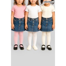 Belyy Socks Çok Renkli 3'lü Pamuklu Kız Bebek Külotlu Çorap Seti Yumuşak ve Nefes Alabilir